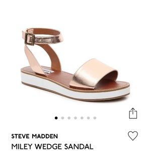 Steve Madden Mikey Wedge Sandal Rose Gold